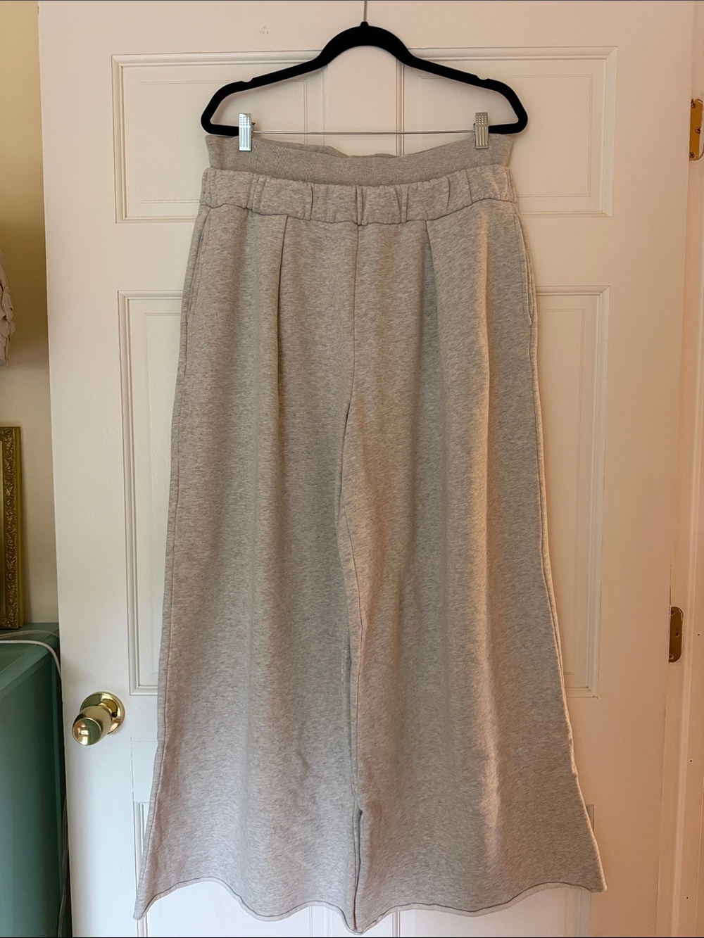 TKEES Light Heather Gray wide leg sweatpants
